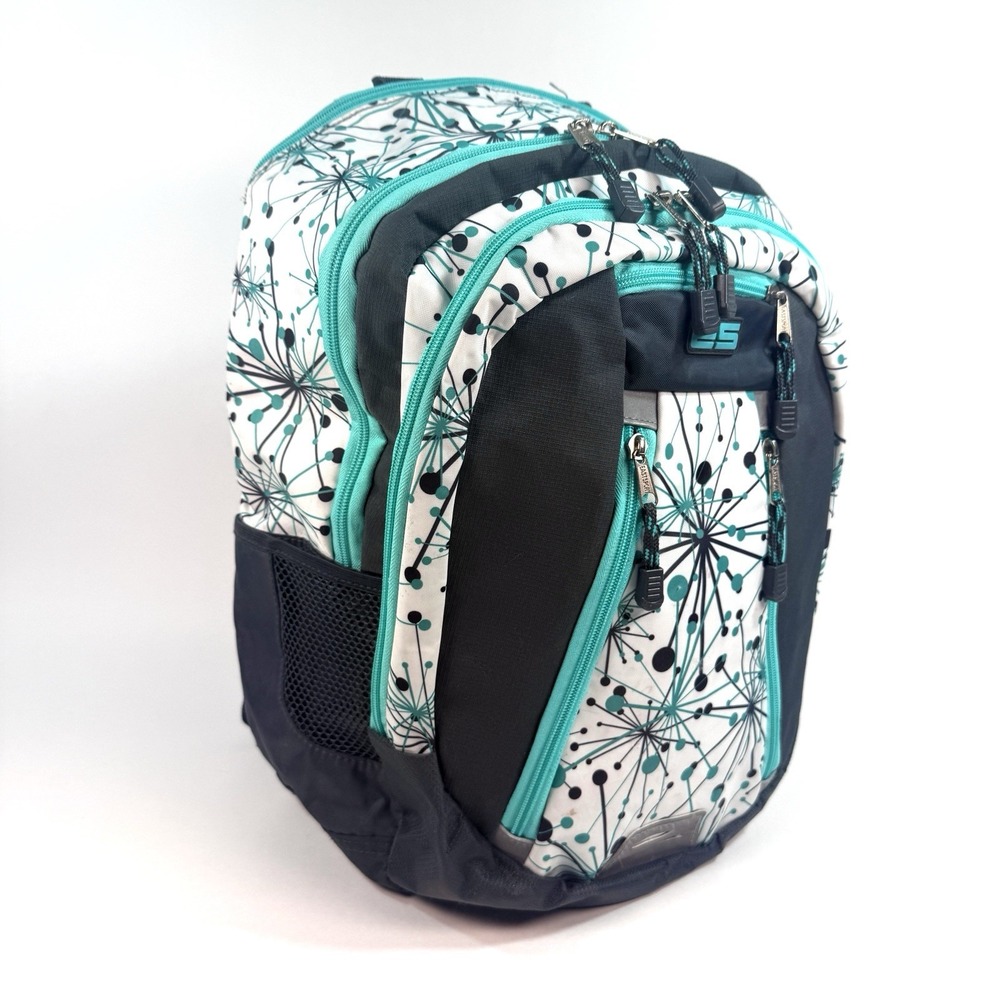 Eastsport ES Gear Backpack Laptop School Bag Teal Black White Multi Pocket